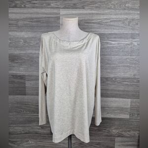 J JILL Size XL Luxe Supima Forward Seam Stretch Cotton T-Shirt  Beige NEW